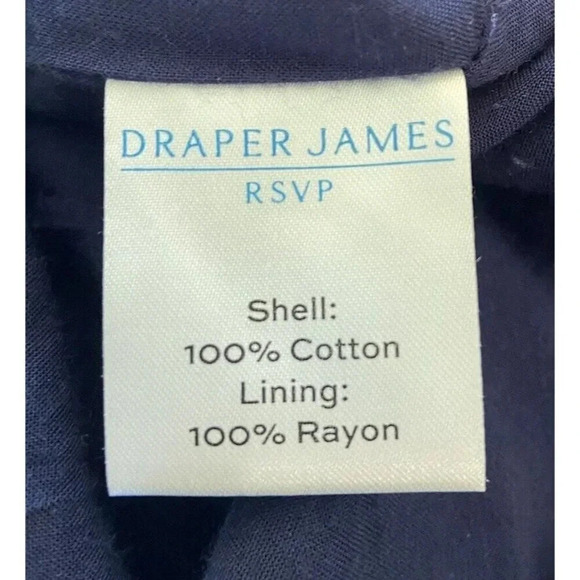 Draper James RSVP Dress Sheath Puff Sleeves Eyelet Lace Navy Blue Small S - Picture 4 of 4